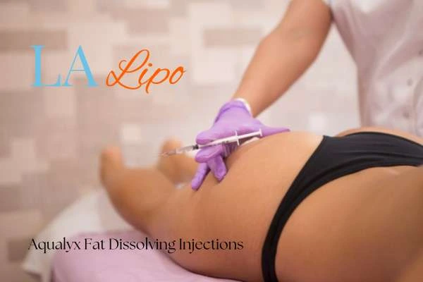 Woman having fat dissolving injections Poole on thighs