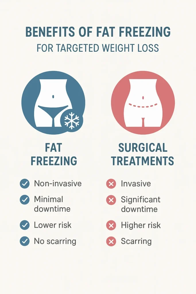 graphic showing the benefits of fat freezing Poole