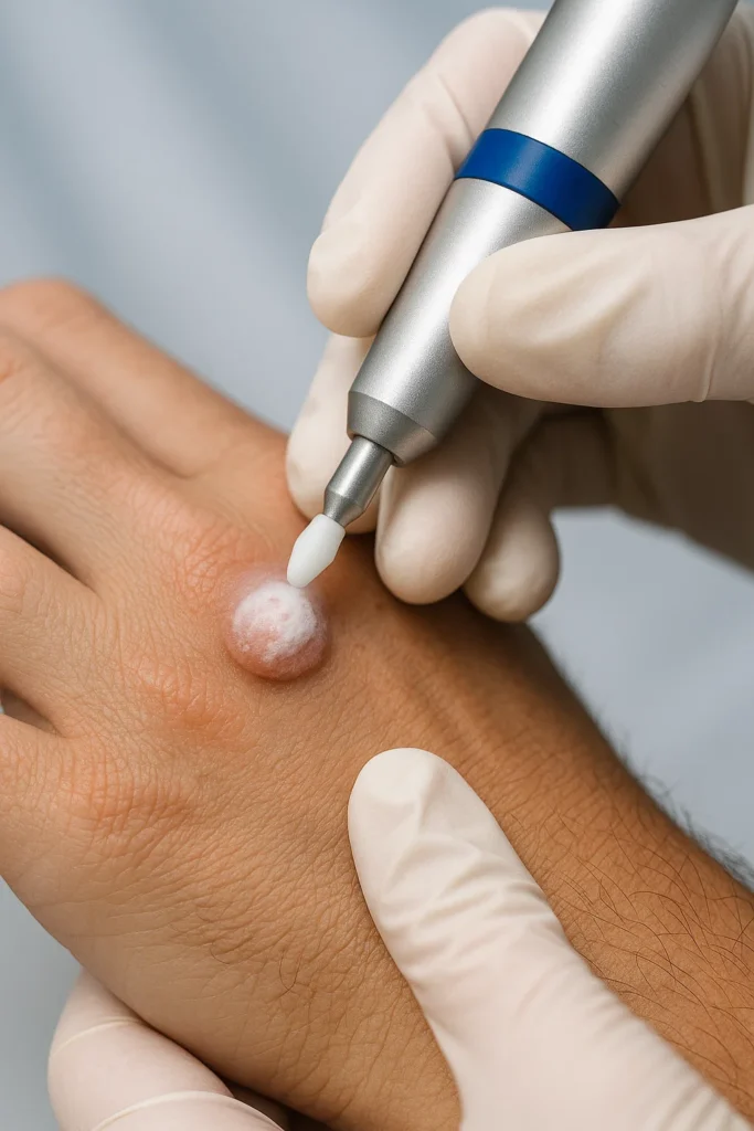 example of wart removal Poole using cryopen