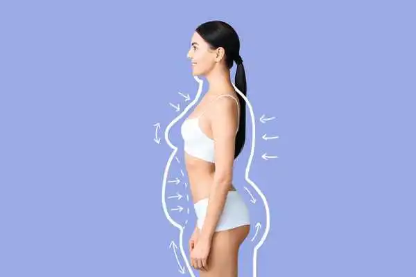 image of woman experiencing fat reduction treatment Poole