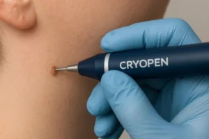 Person receiving skin tag removal Poole