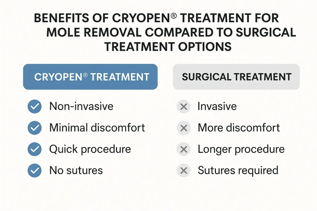 Benefits of facial mole removal Poole - call our team today to book a consultation